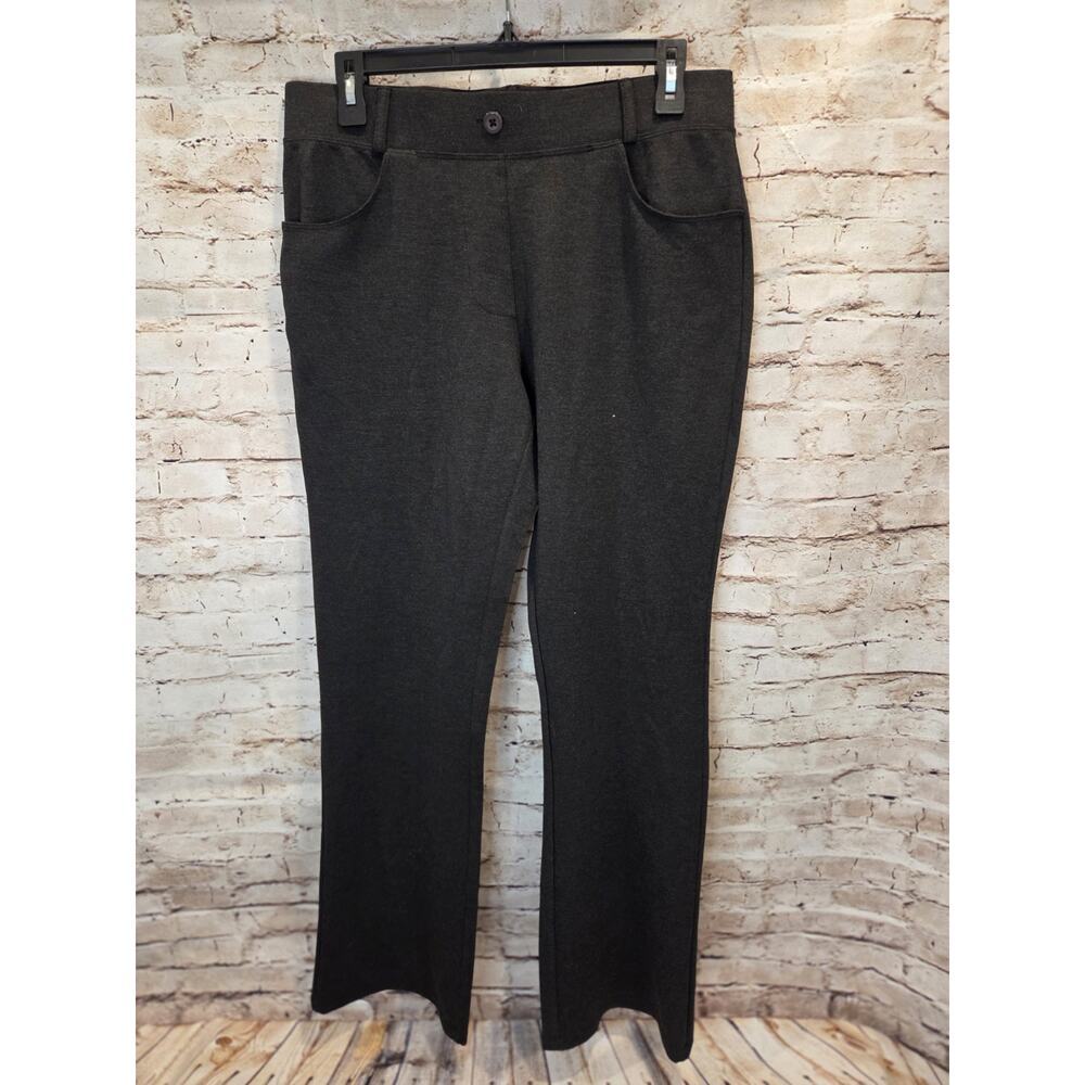 Classic Straight-Leg Women's Pants in Charcoal Gray